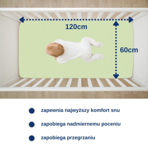 SNI Nieprzemakalne prześcieradło 60x120 Zielone