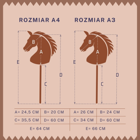 HOPPIHORSE Hobby Horse A3 beżowy, maść jelenia