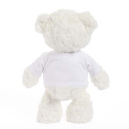 Miś pluszowy z koszulką, Tullimals Maskotka Milo, biały 25 cm