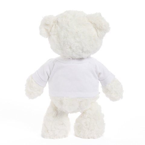 Miś pluszowy z koszulką, Tullimals Maskotka Milo, biały 25 cm