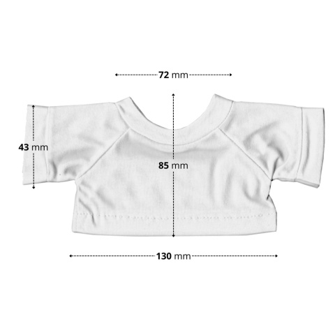 Miś pluszowy z koszulką, Tullimals Maskotka Milo, biały 25 cm