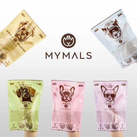 Worki dla psów MYMALS, 1x 8-pack | 120 szt | wykonane 100% z recycklingu