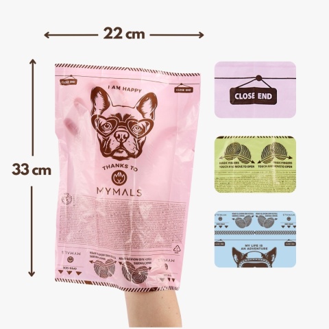 Worki dla psów MYMALS, 3x 8-pack | 360 szt | wykonane 100% z recycklingu