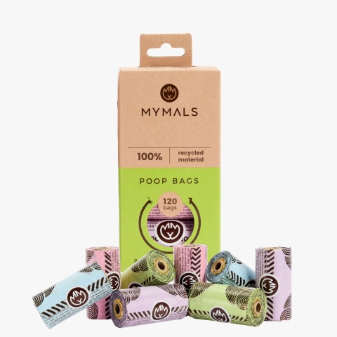 Worki dla psów MYMALS, 3x 8-pack | 360 szt | wykonane 100% z recycklingu